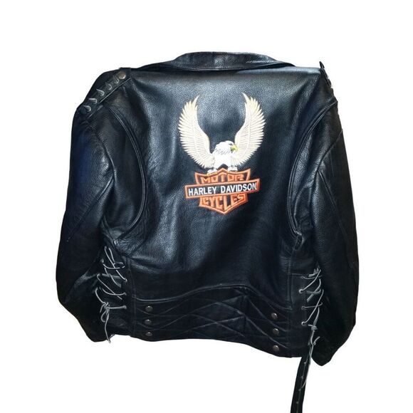 Harley-Davidson Black Leather Biker Jacket - Picture 2 of 12